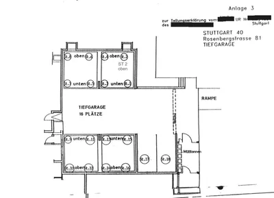 Tiefgaragenstellplatz oben (Duplexparker) zu vermieten – Bild 2