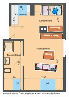 Bad Cannstatt, 1-Zi.-DG-Wohnung mit Kochnische und Bad (ohne Balkon), ideal für Pendler – Bild 3