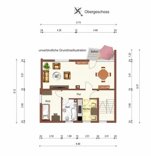 1-Fam.-Haus mit ELW, Hauptwhg,  5 Zi., Balkon - 88 qm •  ELW 3 Zi., Balkon - 60 qm. in Leutenbach – Bild 3